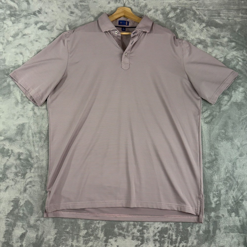 Stitch Golf Polo Shirt Men's Size XL Grey Striped Performance Stretch